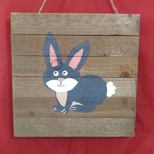🏡 Wood plaque bunny